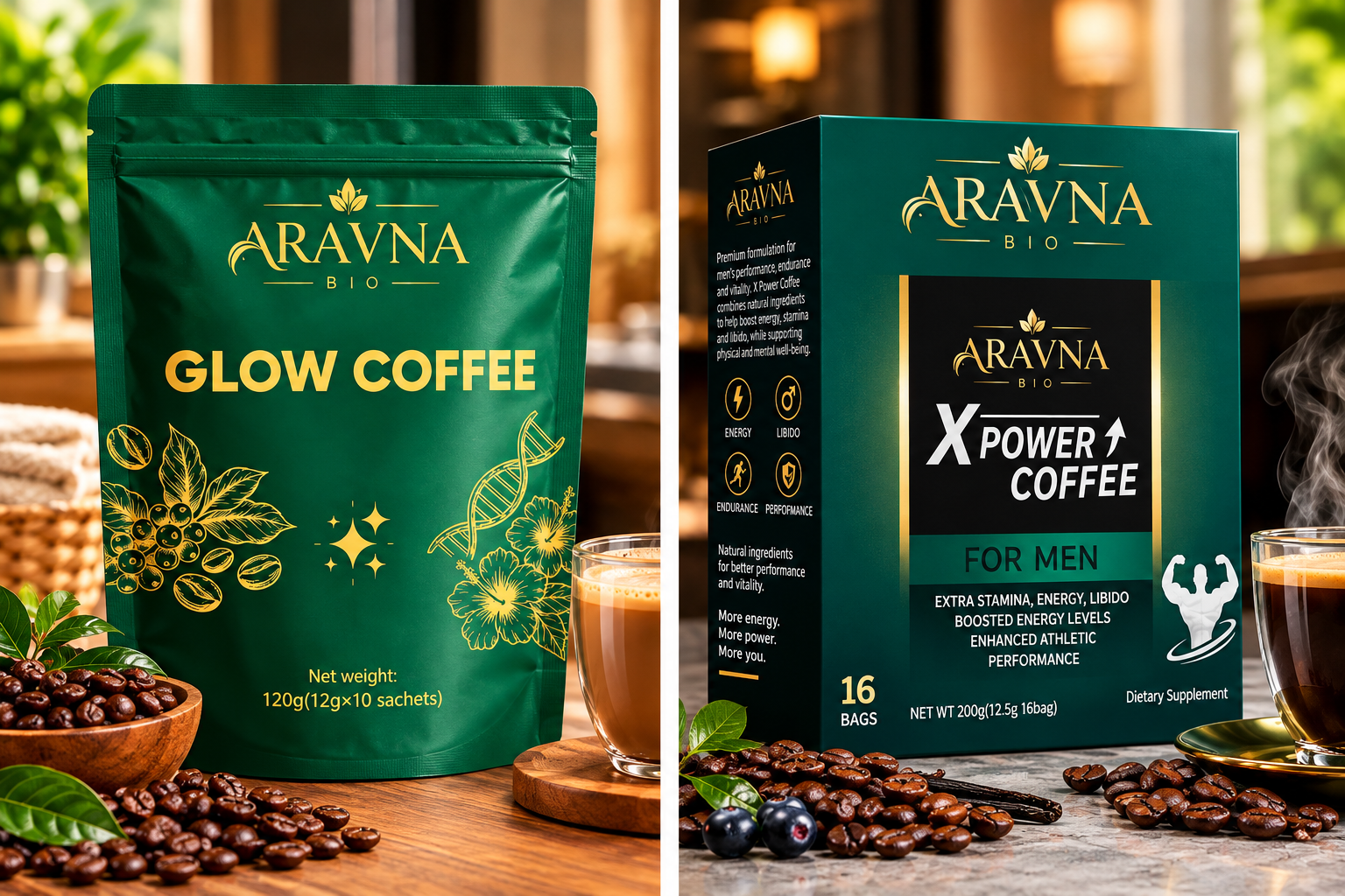 2 X-POWERS COFFES ET 2 GLOWS COFFES